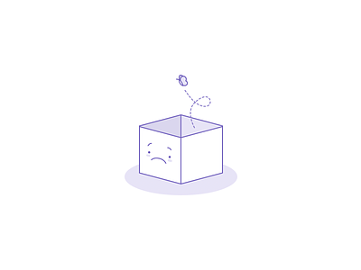 Empty sad box character design icon illustration ui website
