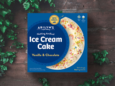 Ice Cream Cake Packaging - Vanilla & Chocolate all natural brand brand identity ice cream shop logo package design packaging redesign