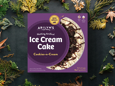 Ice Cream Cake Packaging - Cookies-n-Cream all natural brand brand identity cake design food company ice cream shop logo package design packaging