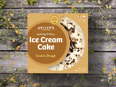 Ice Cream Cake Packaging - Cookie Dough all natural brand brand identity cake design ice cream shop logo package design packaging