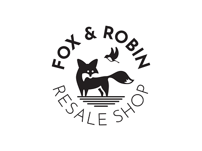 Fox & Robin Resale Shop animal logo brand branding concept design fox illustration logo robin vector