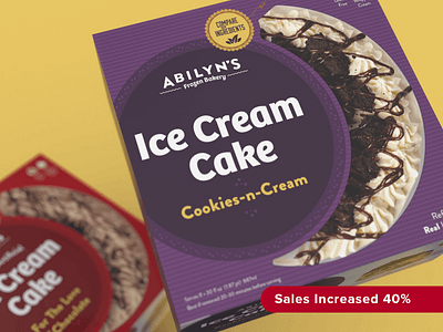 Abilyn's Frozen Bakery brand cake design ice cream logo packaging validation