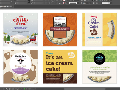 Chilly Cow Ice Cream Cakes branding cake concepts cow dessert package design ice cream packaging