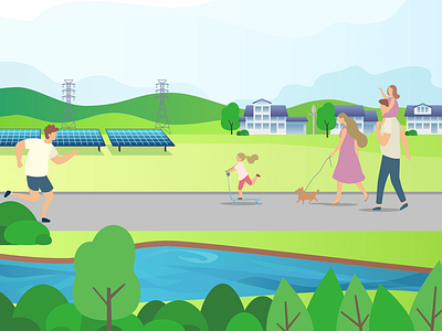 Community Solar illustration illustrator solar energy