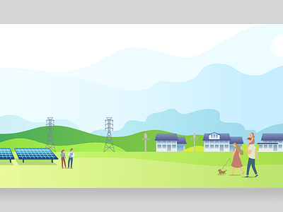 Community Solar branding illustration illustrator solar energy