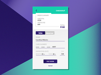 Credit Card Checkout -  #dailyui  002