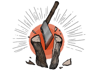 chop chop. axe chop chop chop design illustration procreate stump tree warmth wood