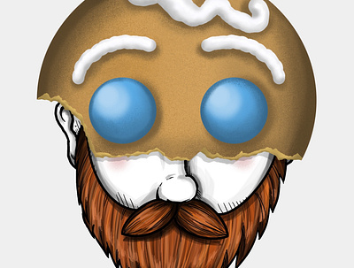 gingerbeard. beard design ginger gingerbeard gingerbread illustration procreate redhead