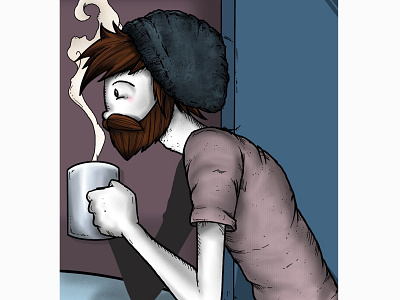 i'm all ears. beard coffee coffee addict coffee life coffee lover design hipster illustration procreate steam