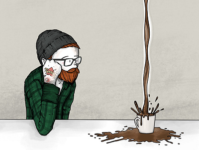 first i drink the coffee... beard coffee dark roast design espresso hipster illustration mug procreate