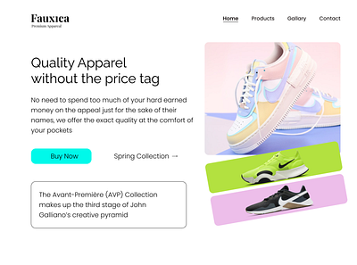Fauxica - Premium Appareal Landing page branding design motion graphics ui ux website
