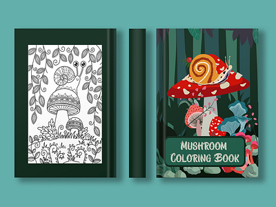 Mushroom Coloring Book Cover Design app book cover branding design graphic design illustration k kdp logo minimal music web app ui design tanvir rokon typography ui ui ux design uiux ux vector weather app weather ui design