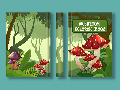 Mushroom Coloring Book Cover Design