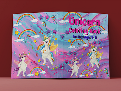 Unicorn Coloring Book Cover For KDP