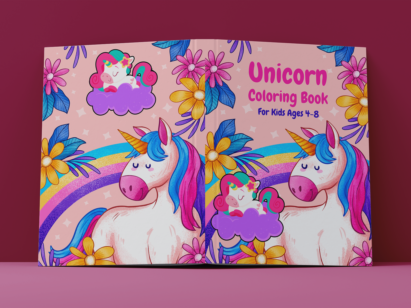 Unicorn Coloring Book Cover For KDP by Tanvir Rokon on Dribbble