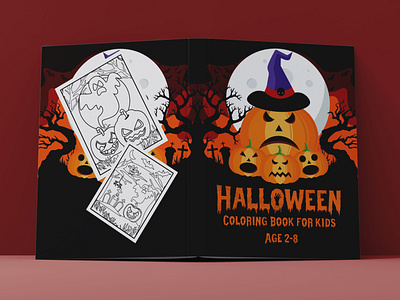 Halloween Activity Book For Kids book cover branding design graphic design halloween activity book for kids illustration kdp logo typography vector