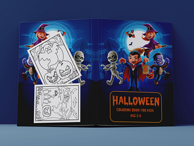 Halloween Activity Book For Kids book cover branding design graphic design illustration kdp logo typography ui vector