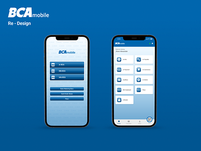BCA mobile re-design app home screen mobile banking re design ui ux