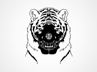 Illustration - All Is Machine - Tiger Part 3 animals design drawn illustration machine monochrome symmetry tiger