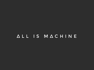 All is Machine Logo block branding flat geometric logo logo design monochrome shapes typography