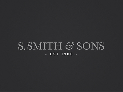 Smith & Sons Logo Refinement classic dark logo logo design monochrome serifed typography