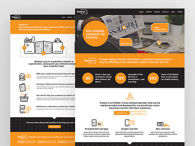 Website Design + Build for Mobile Network branding flat graphic design icon iconography identity illustration mobile orange ui web design website