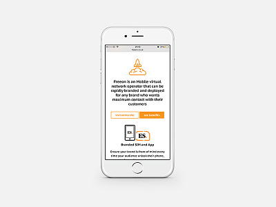 Freeon on Mobile iconography illustration marketing mobile network orange responsive responsive design ui web design website