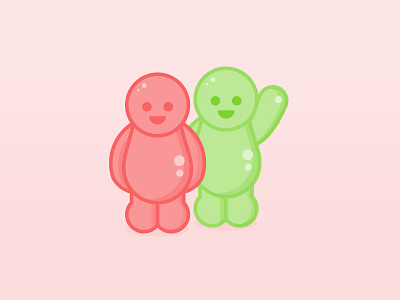 Happy Customers illustration - Jelly Babies character corporate customer flat happy iconography icons illustration jelly jelly baby shiny waving