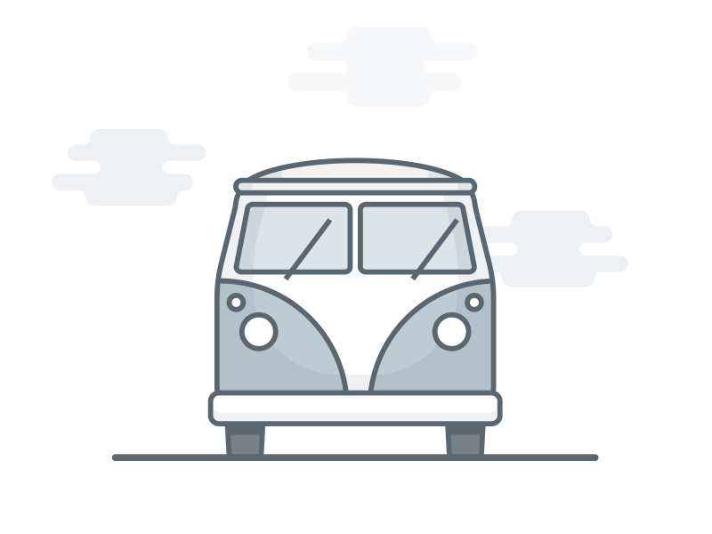 Camper Illustration - WIP icon travel vehicle iconography graphic design flat camper van vector illustration