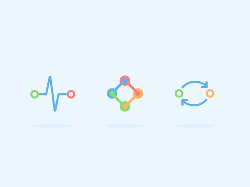 Product Icons - WeThrive illustration coach engage pulse blue vector minimal software iconography icon product