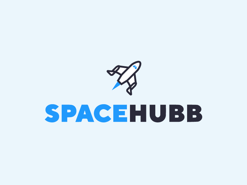 Space + Rocket Logo vector brand branding blue iconography modern logo design logo icon illustration rocket space
