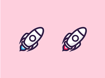 Rocket illustrations branding icon iconography illustration logo minimal pastel rocket space vector