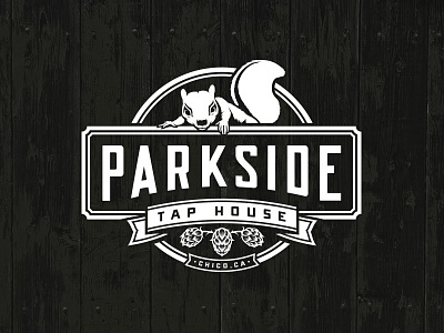 Parkside Tap House Logo bar hops logo restaurant squirrel tap house