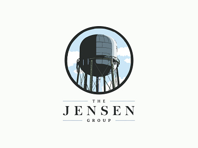Jensen Group Home Realty Logo illustration realtor realty sky water tower
