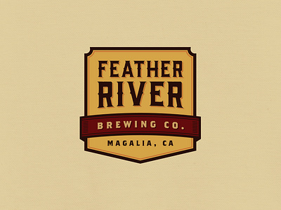 Feather River Brewing Co. Logo badge badge logo beer brewing company california craft beer craft brew craft brewery feather lock up logo shield