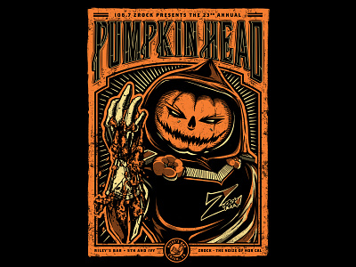 Pumpkin Head T-shirt Design comic art halloween halloween design halloween flyer halloween party illustration metal pumpkin t shirt t shirt design t shirt illustration