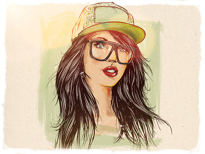 Swag Girl cap girl glasses illustration lips photoshop sexy sexy girl swag
