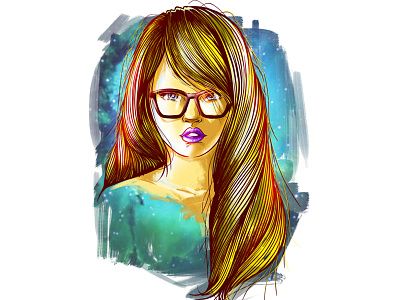 Chic Girl blue ghic girl glasses lips nebula sexy urban