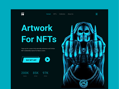 NFTs Landing Page - UI Design! crypto crypto landingpage cryptocurrency design header hero area home page landing landing page logo nft nft header nft landing page ui ui design ui interface web design website website landingpage