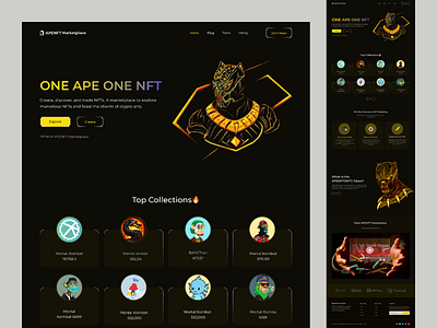 APE NFT Landing Page Design