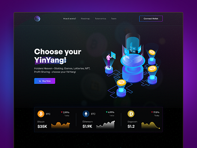 YinYang- Crypto Redesign Landing Page.