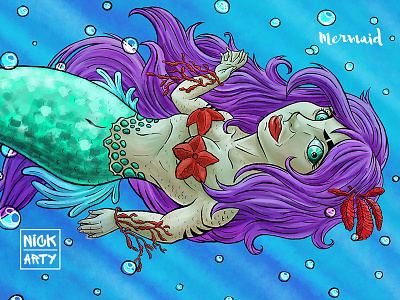 Mermaid part 1 art digitalart graphics illustration mermaid sketch