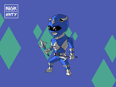 Blue Ranger art blueranger character design draw graphic illustration powerrangers vector