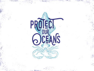 Protect The Oceans - Squid design illustration oceans sea creature squid squids tee design tshirt design tshirts