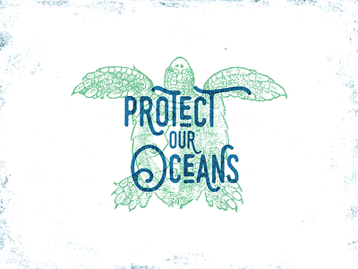 Protect The Oceans - Turtle design illustration oceans sea creature sea creatures tshirt design tshirts turtle turtles