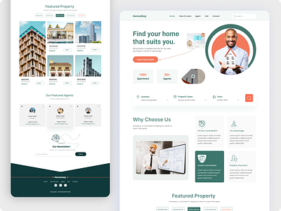 Real Estate Landing Page 2022 agency agent clean design habib interaction landingpage property management property website real estate ui realestate ui website website design