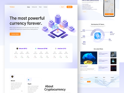 Trading Cryptocurrency Exchange Landing Page Website