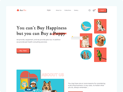 Ace Pet - Pet shop landing page 2022 animal care cat desktoop dog habib homepage landing page layout minimal modern pet pet care pet store pet ui pet ui petshop shop web design