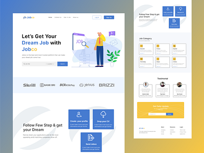 Jobco-Job finding landing page by Habibullah Misbah on Dribbble