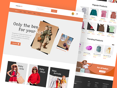 Kidcom.BD E-commerce Website baby clothes clothing brand design e commerce e commerce landing page ecommerce fashion habib header kids ecommerce store landing page online store product shop shopify ui uiux website